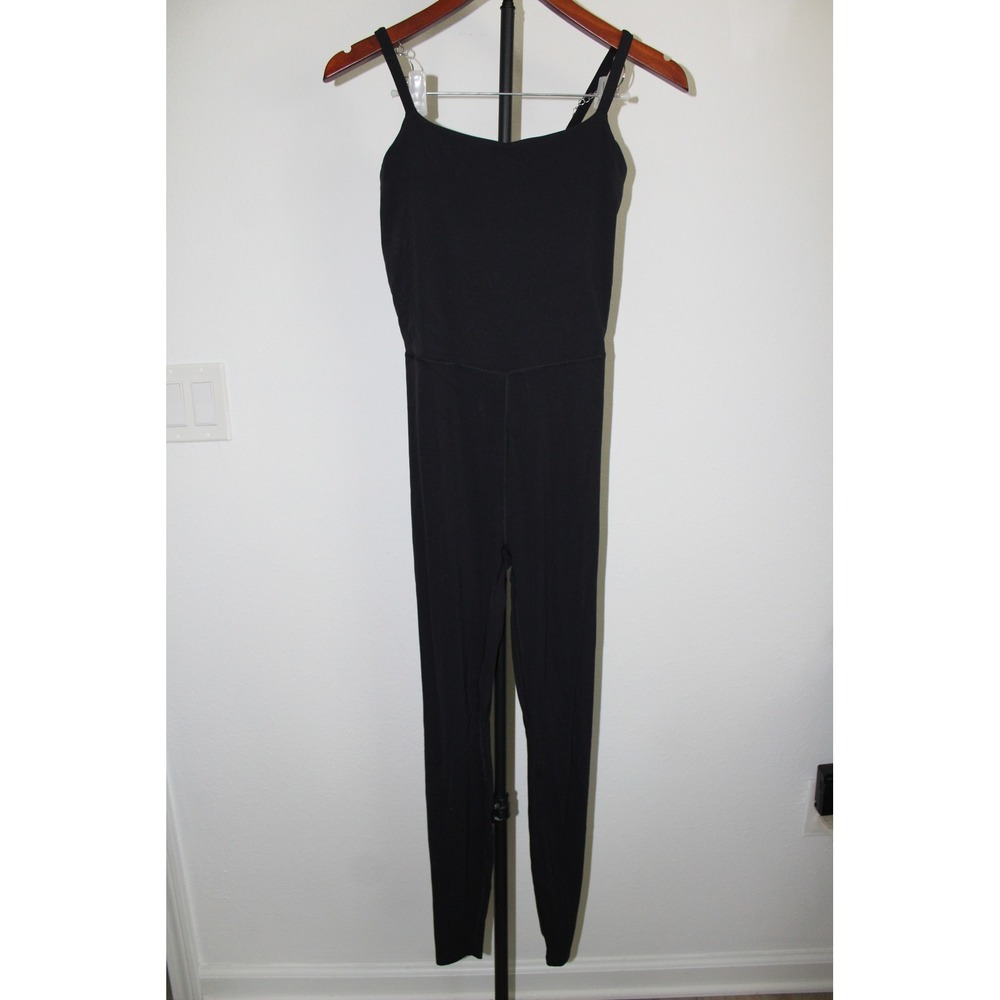 All in Motion Womens Black Activewear Bodysuit Cutout Back Unitard Sleeveless XS